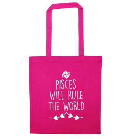 Pisces will run the world pink tote bag