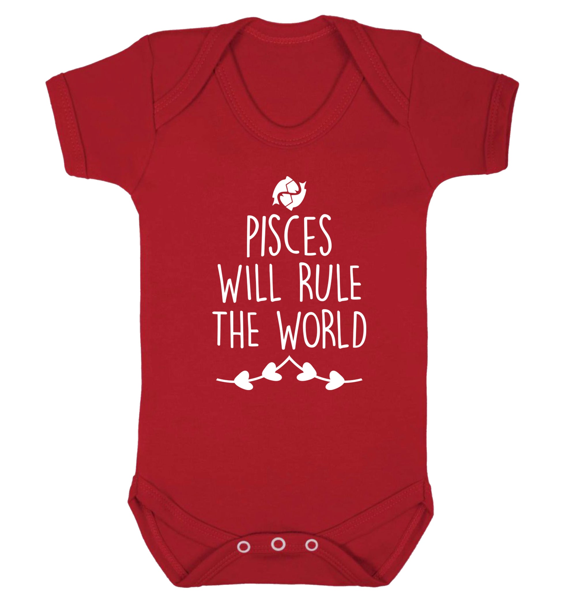 Pisces will run the world Baby Vest red 18-24 months