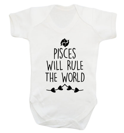Pisces will run the world Baby Vest white 18-24 months