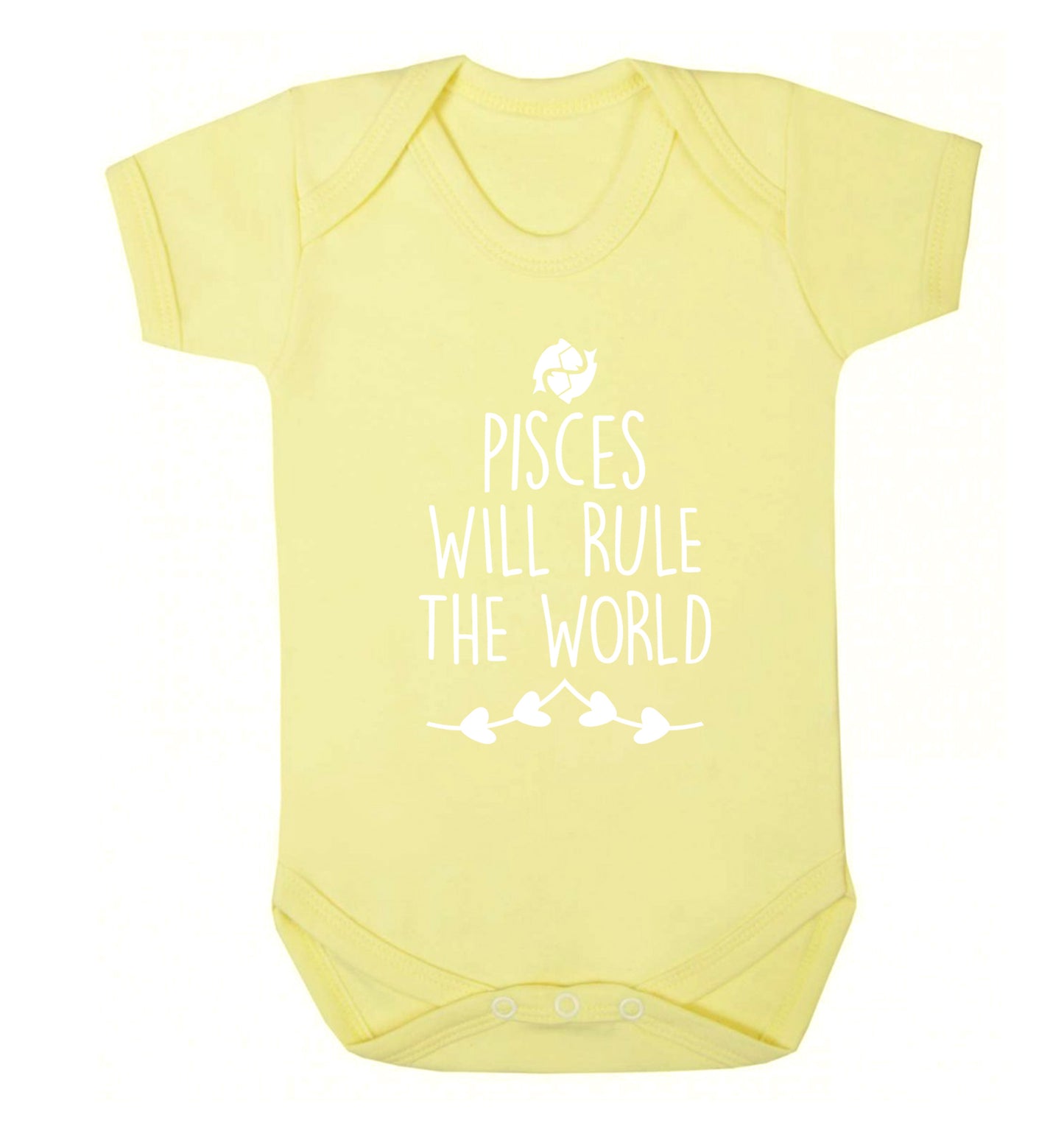 Pisces will run the world Baby Vest pale yellow 18-24 months