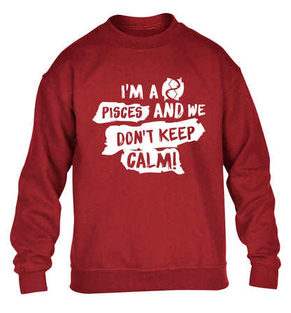 I'm a pisces and we don't keep calm children's grey sweater 12-13 Years