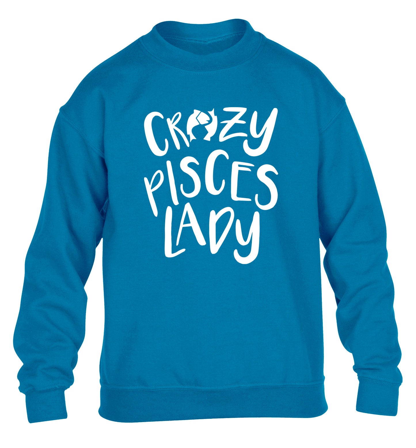 Crazy pisces Lady children's blue sweater 12-13 Years