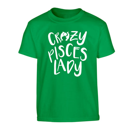 Crazy pisces Lady Children's green Tshirt 12-13 Years