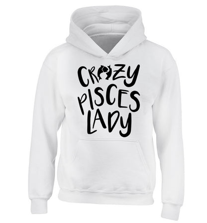 Crazy pisces Lady children's white hoodie 12-13 Years