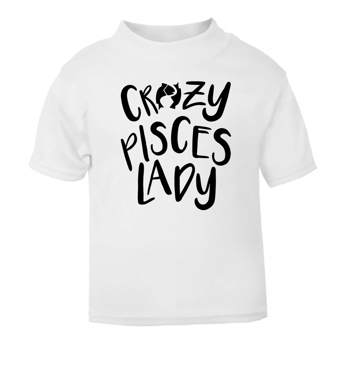 Crazy pisces Lady white Baby Toddler Tshirt 2 Years