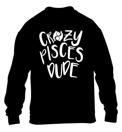 Crazy pisces dude children's black sweater 12-13 Years