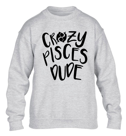 Crazy pisces dude children's grey sweater 12-13 Years