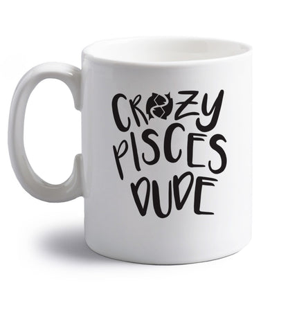 Crazy pisces dude right handed white ceramic mug 