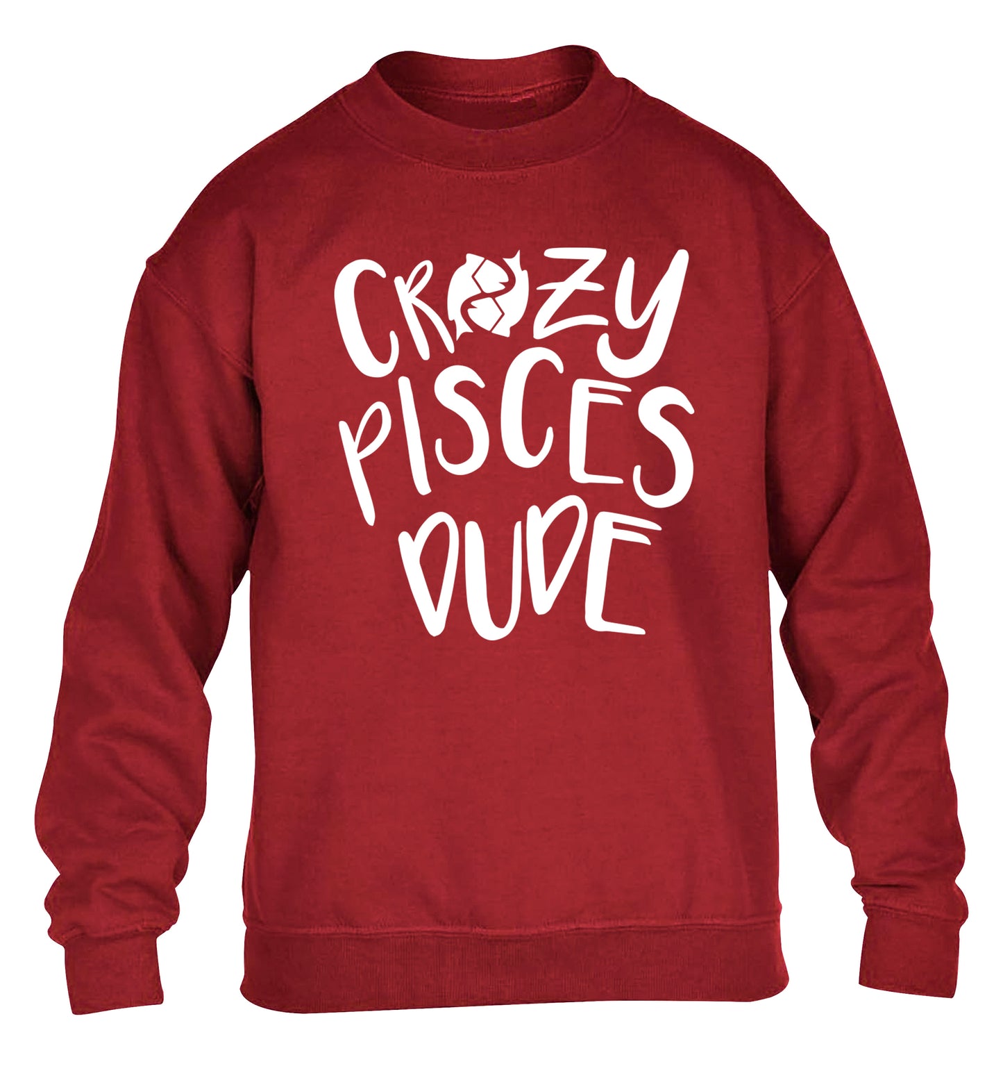 Crazy pisces dude children's grey sweater 12-13 Years