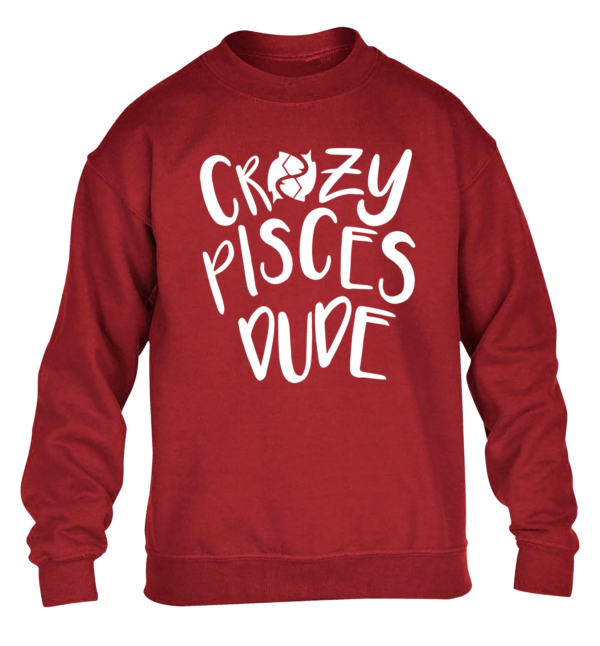Crazy pisces dude children's grey sweater 12-13 Years
