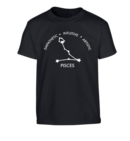 Pisces: Empathetic | Intuitive | Artistic Children's black Tshirt 12-13 Years