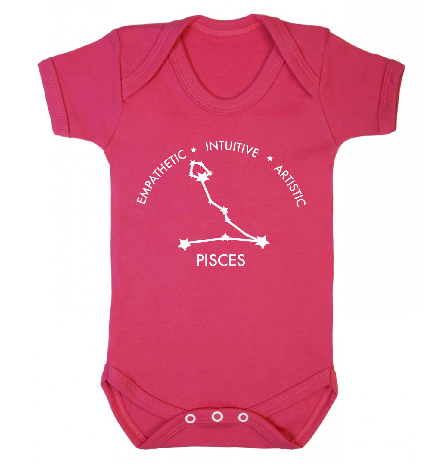 Pisces: Empathetic | Intuitive | Artistic Baby Vest dark pink 18-24 months