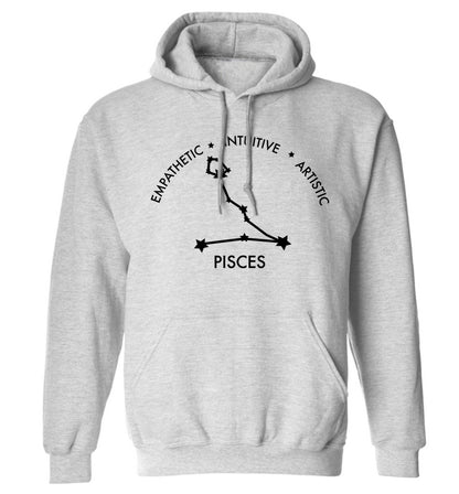 Pisces: Empathetic | Intuitive | Artistic adults unisex grey hoodie 2XL