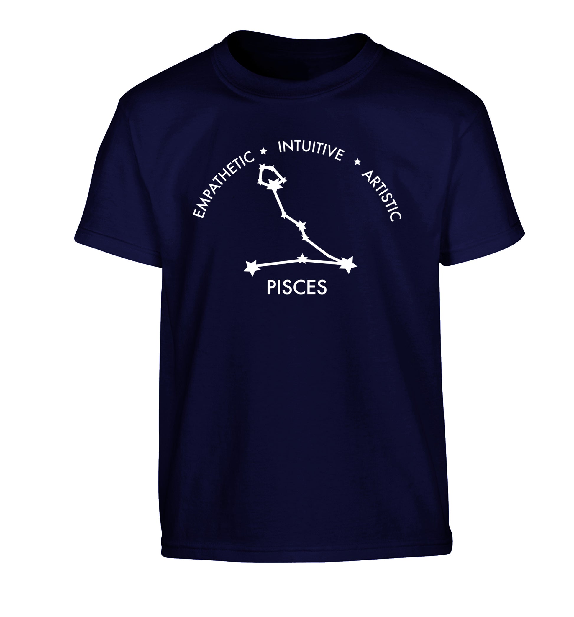 Pisces: Empathetic | Intuitive | Artistic Children's navy Tshirt 12-13 Years