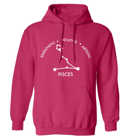 Pisces: Empathetic | Intuitive | Artistic adults unisex pink hoodie 2XL