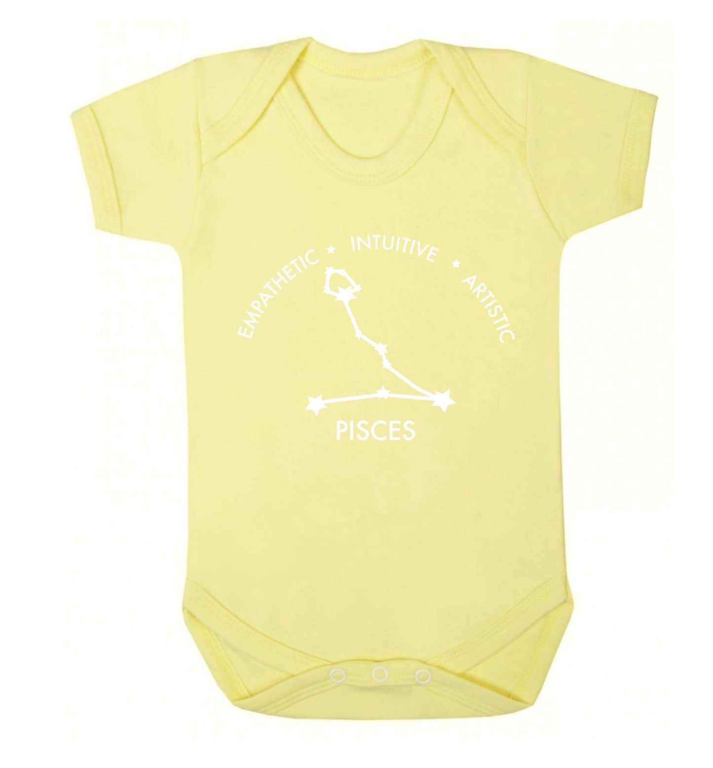 Pisces: Empathetic | Intuitive | Artistic Baby Vest pale yellow 18-24 months