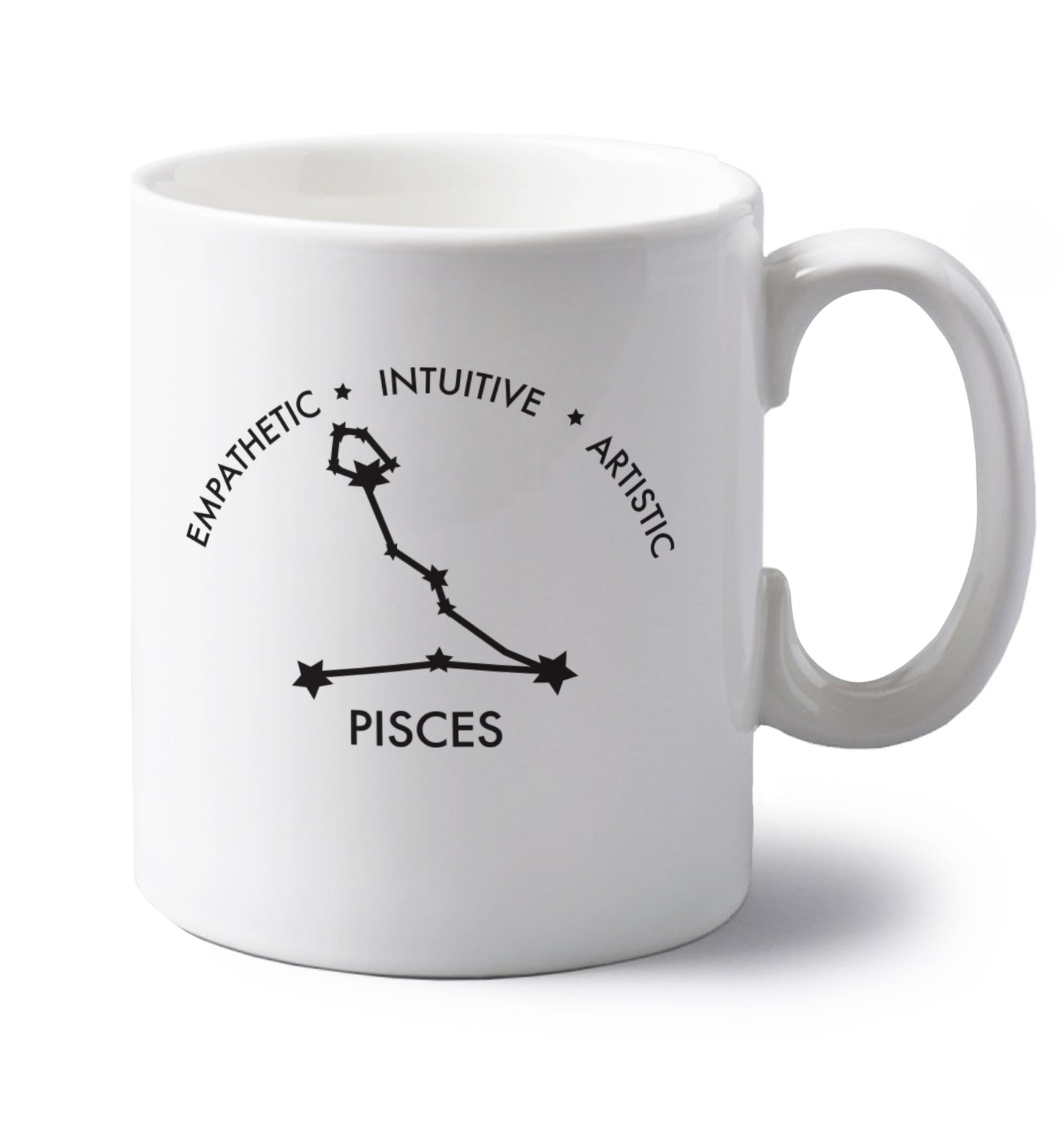 Capricorn: Ambitious | Patient | Gracious left handed white ceramic mug 
