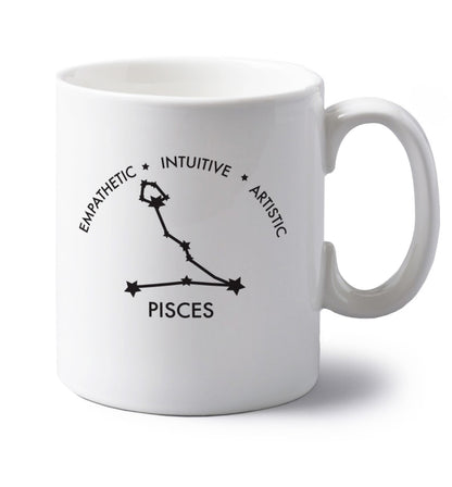 Capricorn: Ambitious | Patient | Gracious left handed white ceramic mug 