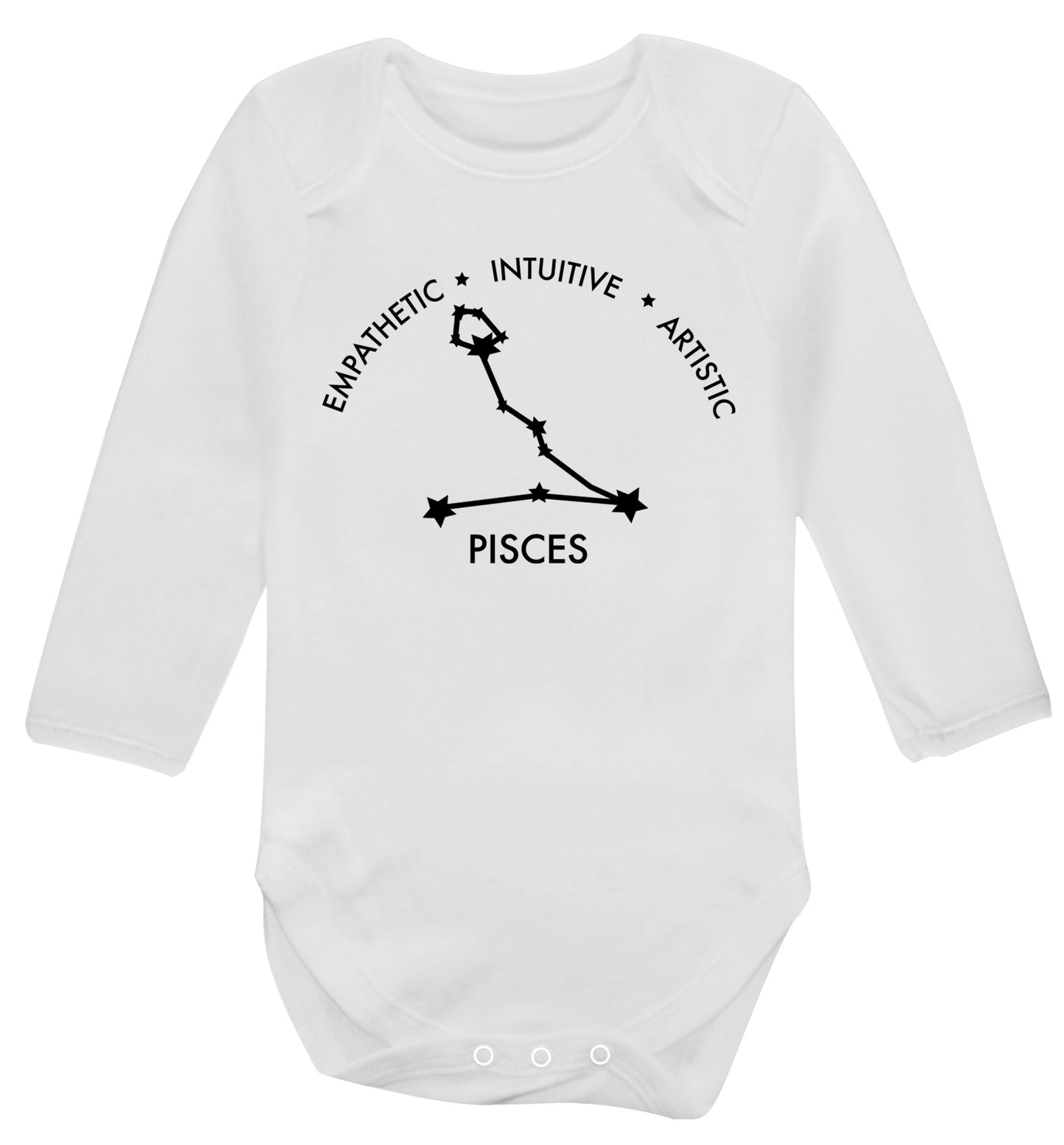 Capricorn: Ambitious | Patient | Gracious Baby Vest long sleeved white 6-12 months