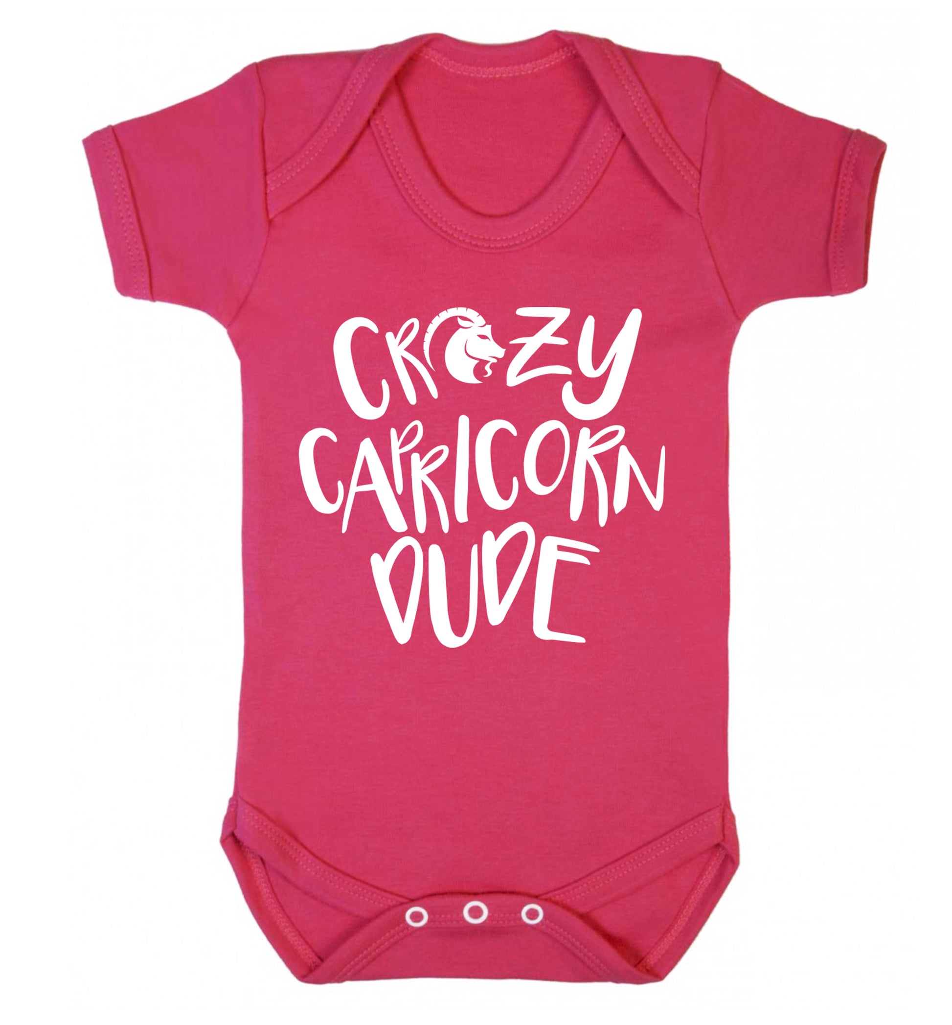 Crazy capricorn dude Baby Vest dark pink 18-24 months