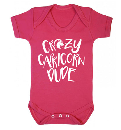 Crazy capricorn dude Baby Vest dark pink 18-24 months