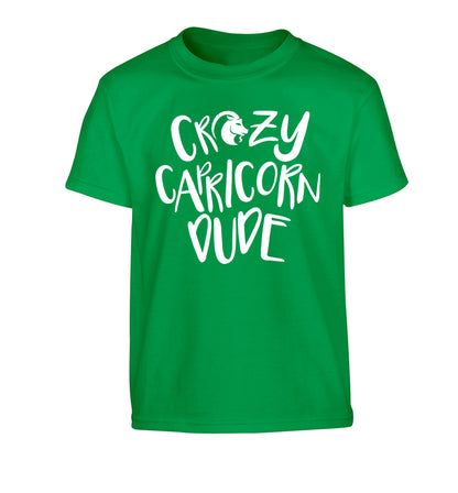 Crazy capricorn dude Children's green Tshirt 12-13 Years