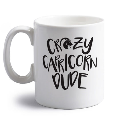 Crazy capricorn dude right handed white ceramic mug 