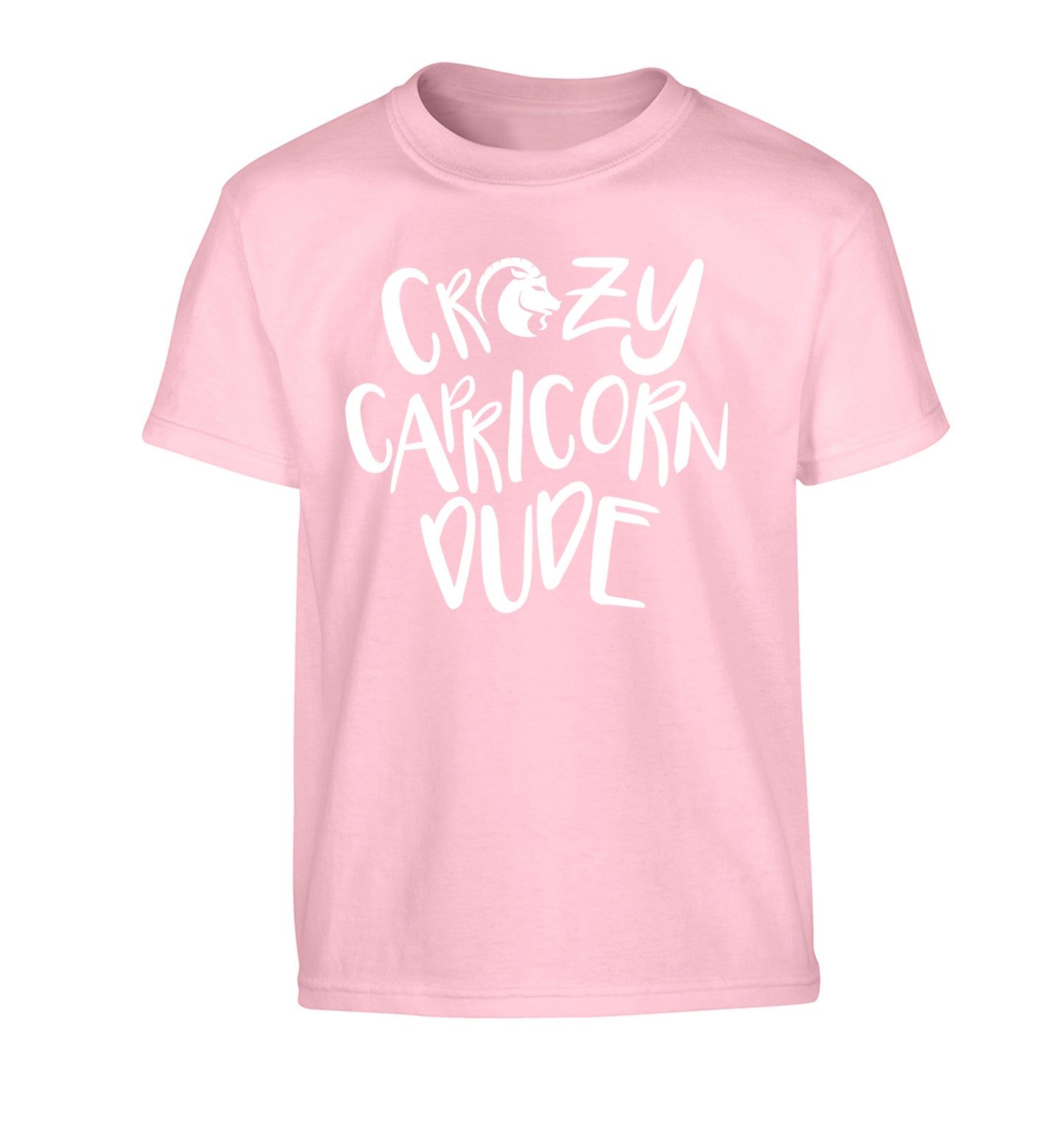 Crazy capricorn dude Children's light pink Tshirt 12-13 Years
