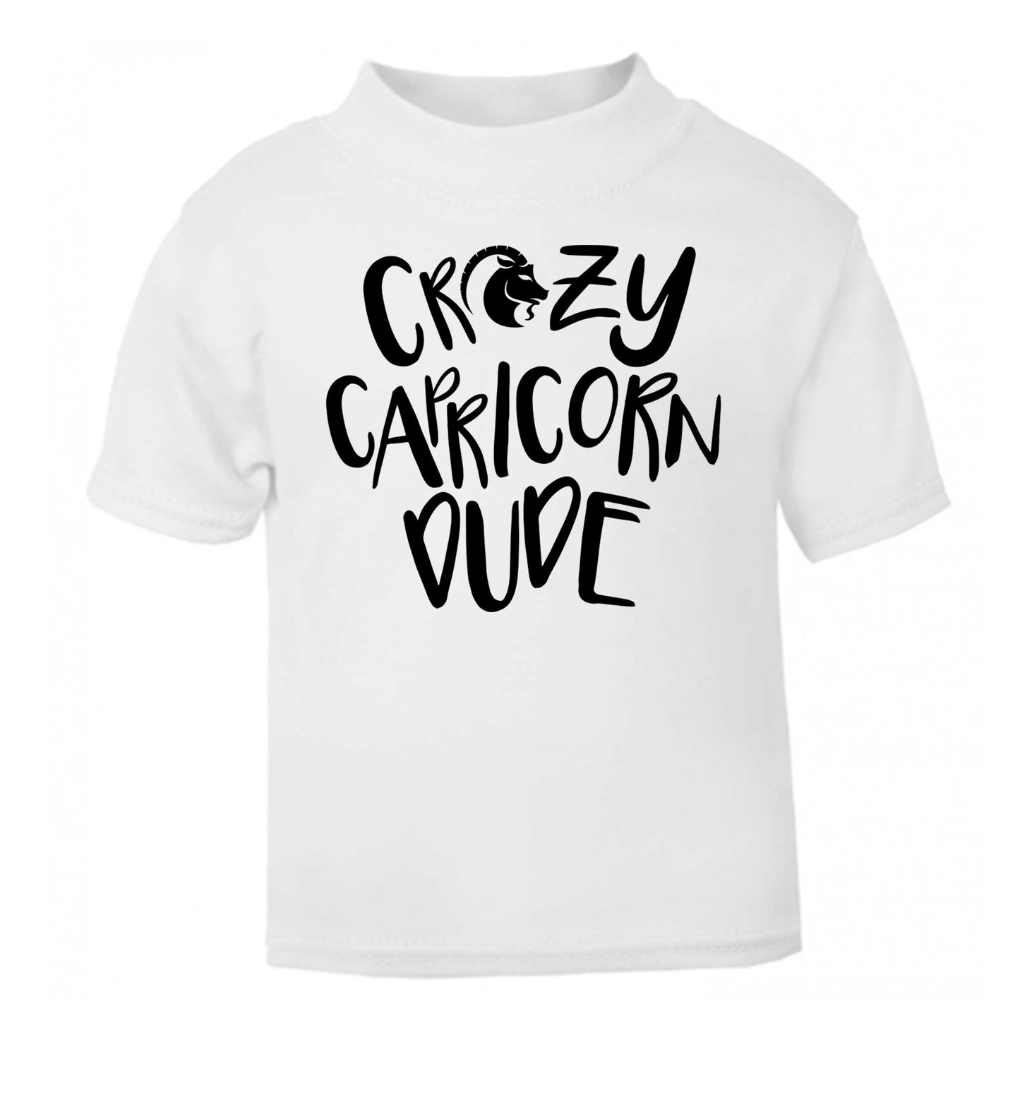 Crazy capricorn dude white Baby Toddler Tshirt 2 Years