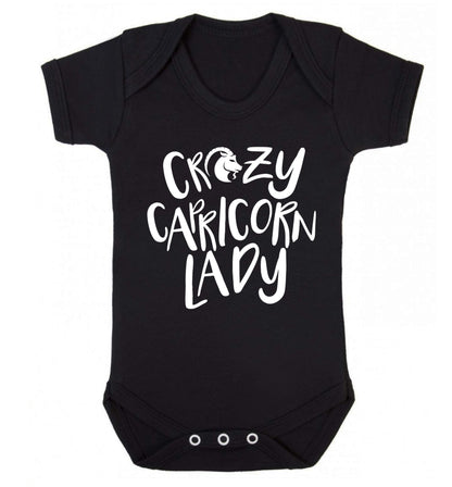 Crazy capricorn lady Baby Vest black 18-24 months