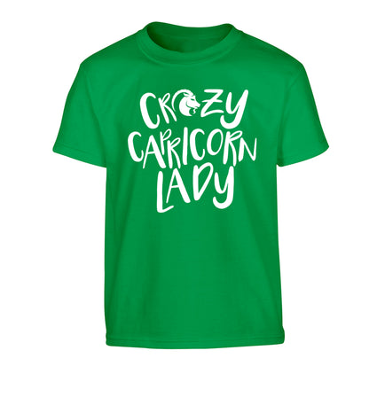 Crazy capricorn lady Children's green Tshirt 12-13 Years