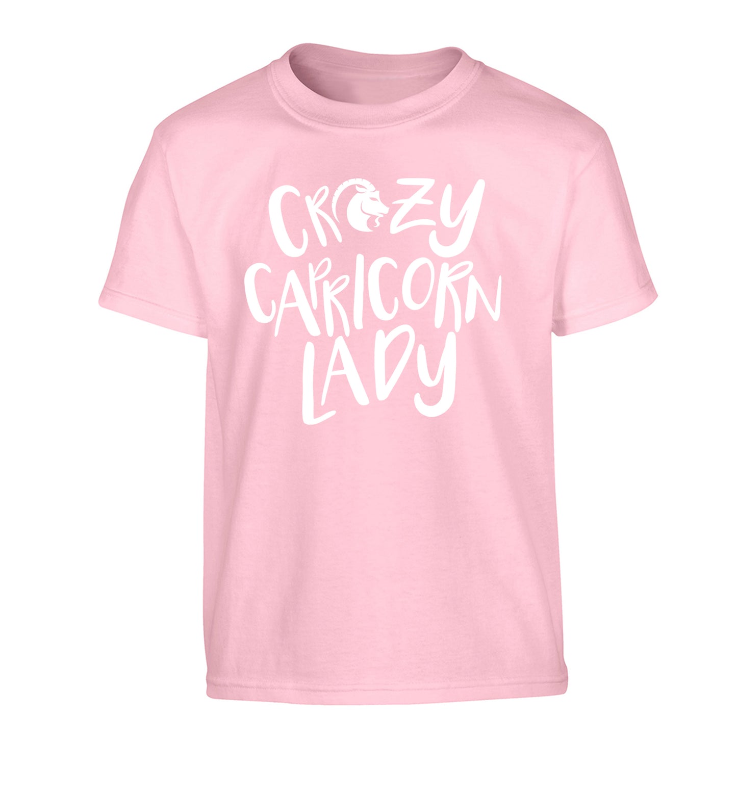 Crazy capricorn lady Children's light pink Tshirt 12-13 Years