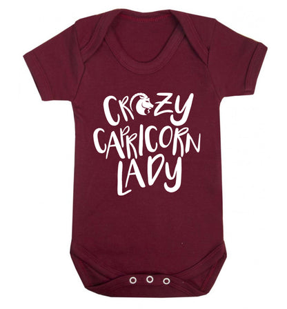 Crazy capricorn lady Baby Vest maroon 18-24 months
