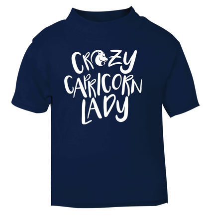 Crazy capricorn lady navy Baby Toddler Tshirt 2 Years