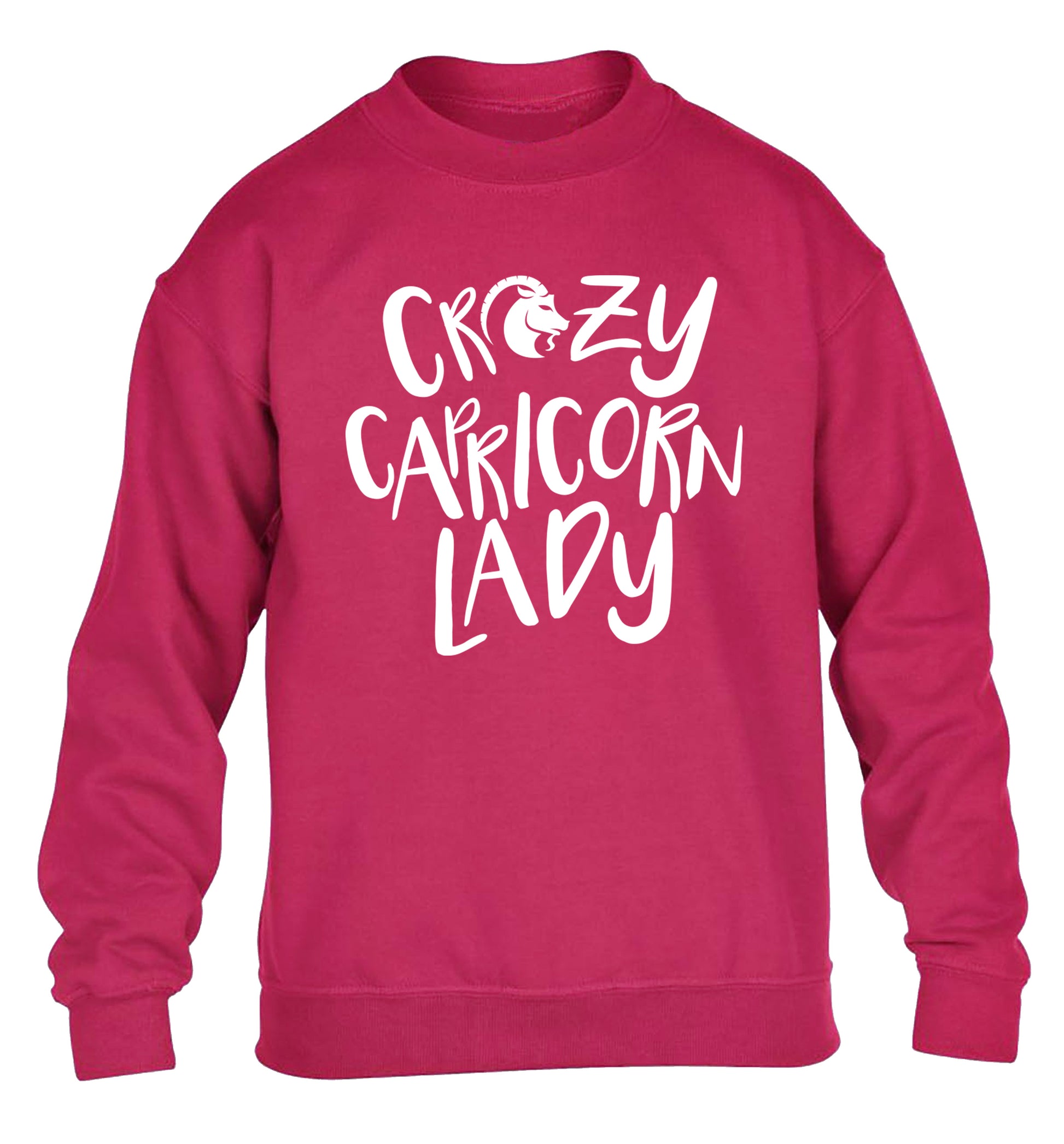 Crazy capricorn lady children's pink sweater 12-13 Years