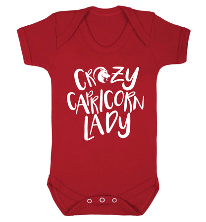 Crazy capricorn lady Baby Vest red 18-24 months