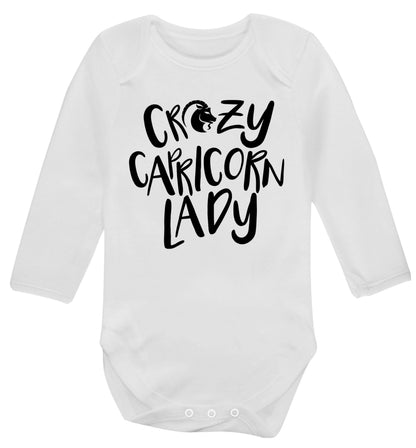 Crazy capricorn lady Baby Vest long sleeved white 6-12 months