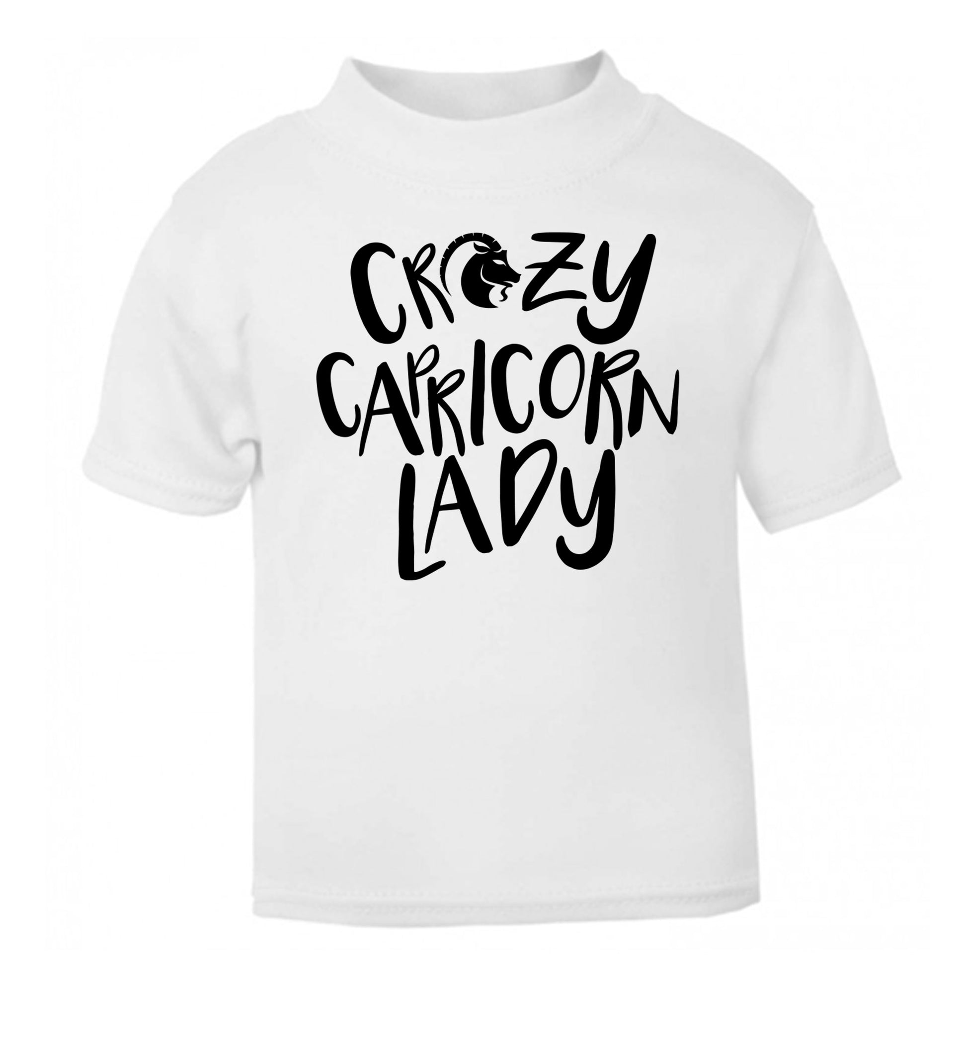 Crazy capricorn lady white Baby Toddler Tshirt 2 Years