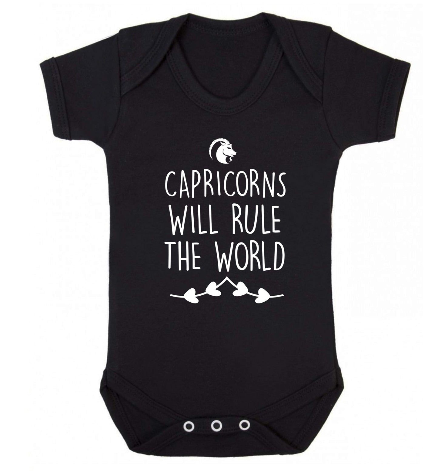 Capricorns will rule the world Baby Vest black 18-24 months