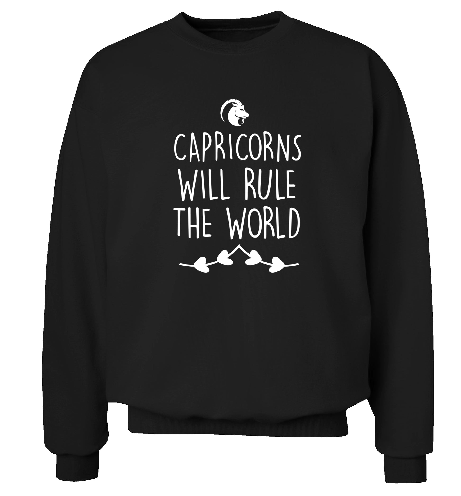 Capricorns will rule the world Adult's unisex black Sweater 2XL