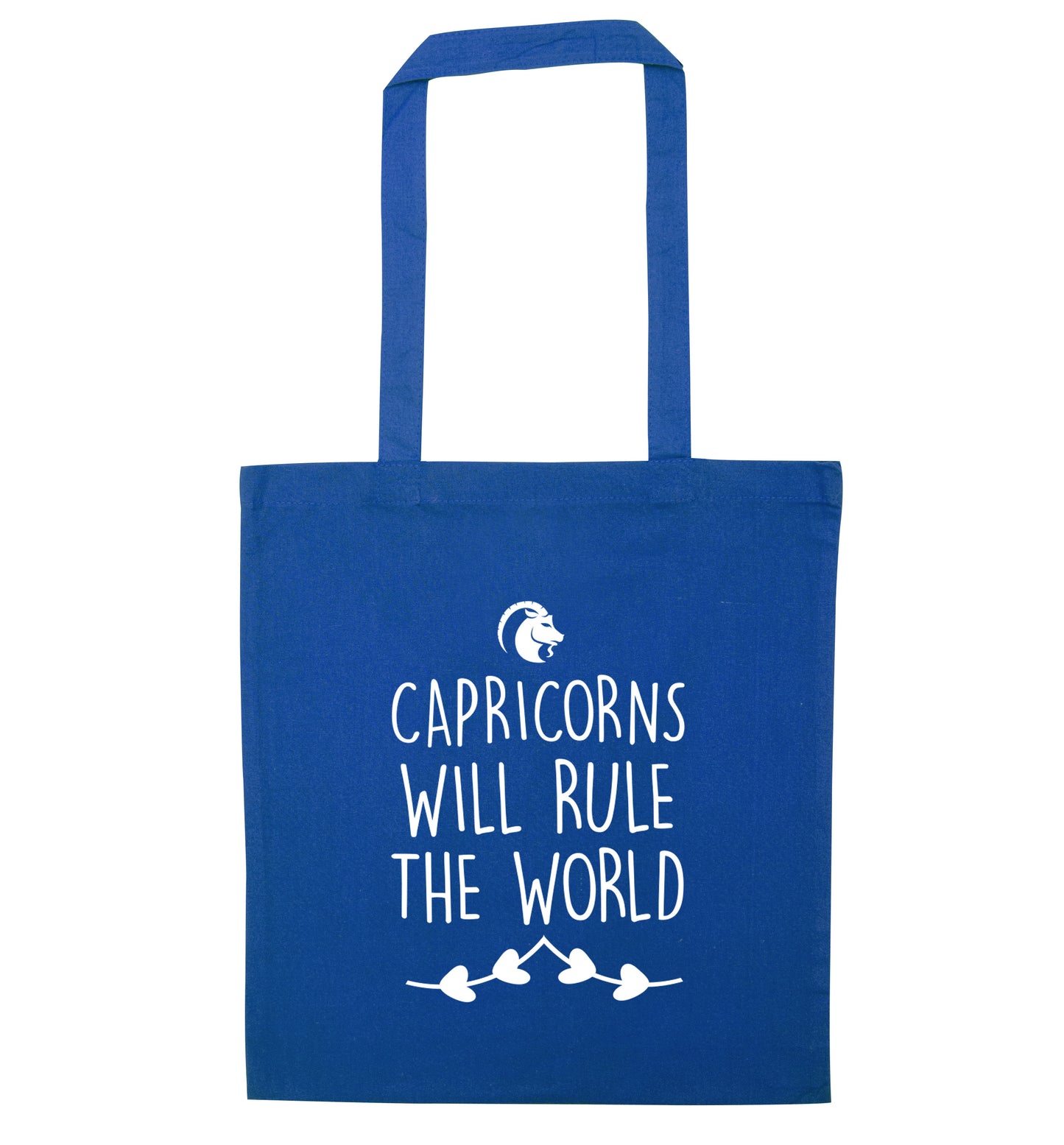 Capricorns will rule the world blue tote bag