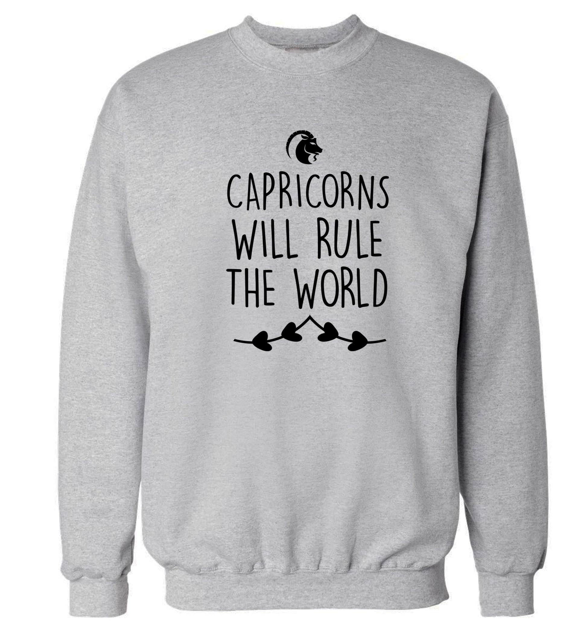 Capricorns will rule the world Adult's unisex grey Sweater 2XL