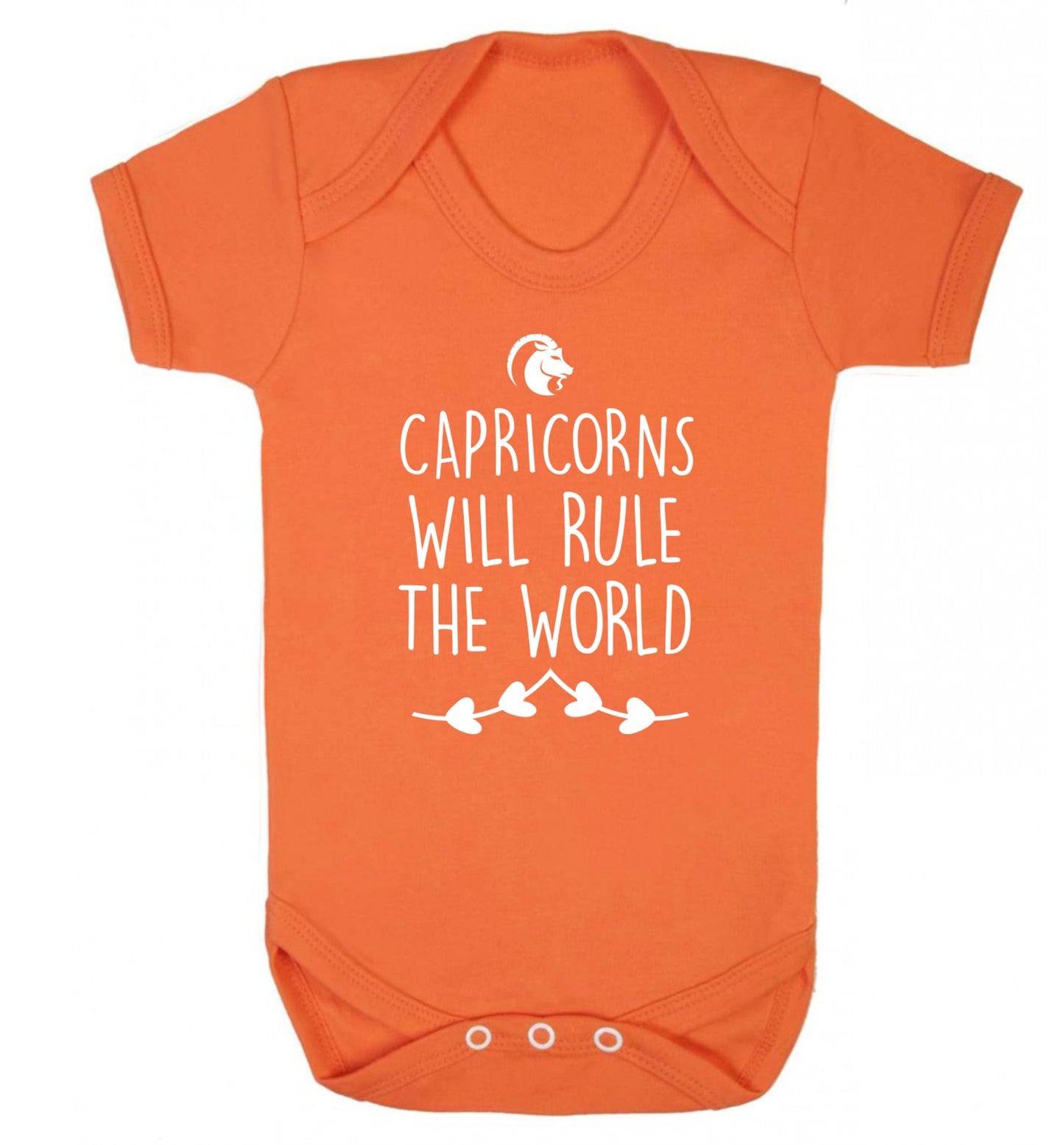 Capricorns will rule the world Baby Vest orange 18-24 months