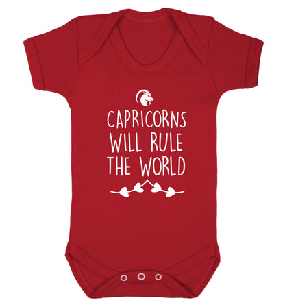 Capricorns will rule the world Baby Vest red 18-24 months