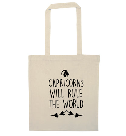 Capricorns will rule the world natural tote bag
