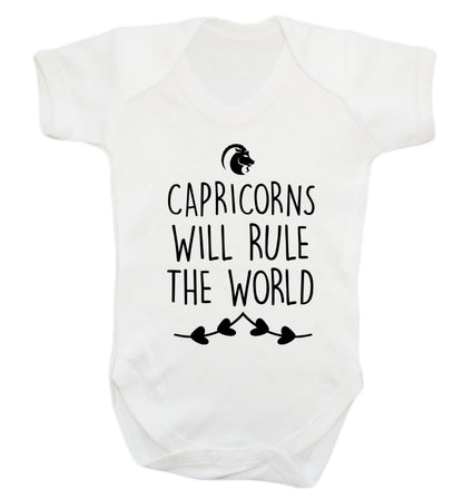 Capricorns will rule the world Baby Vest white 18-24 months