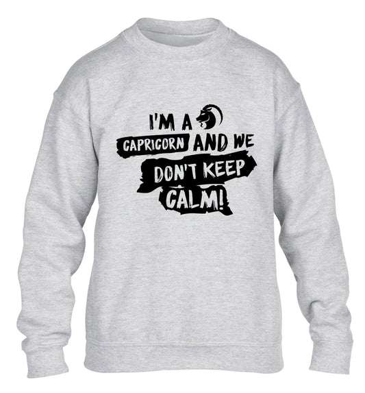 I'm a capricorn and we don't keep calm children's grey sweater 12-13 Years