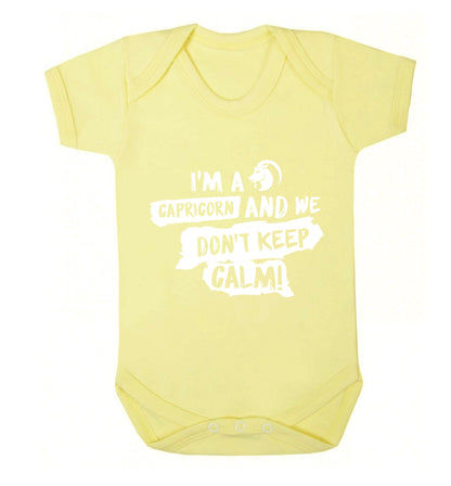 I'm a capricorn and we don't keep calm Baby Vest pale yellow 18-24 months