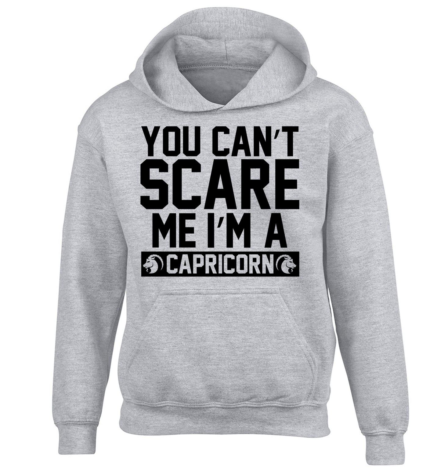 You can't scare me I'm a capricorn children's grey hoodie 12-13 Years