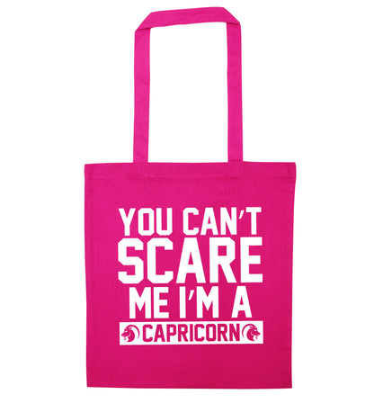 You can't scare me I'm a capricorn pink tote bag